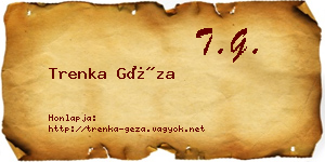 Trenka Géza névjegykártya